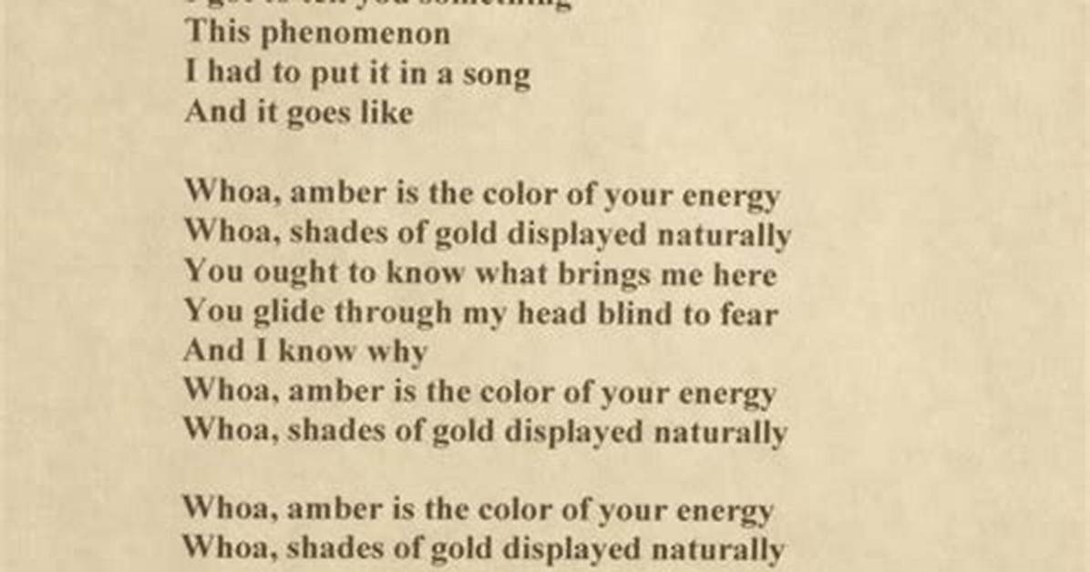 311’S Amber Lyrics