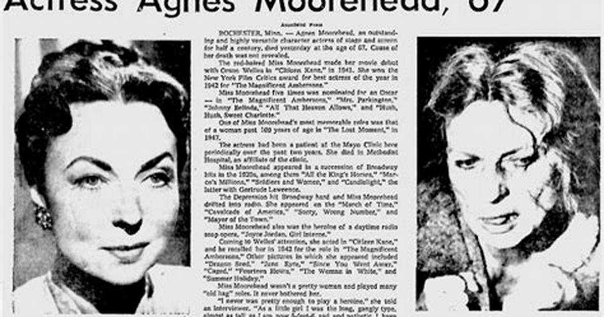 Agnes Moorehead Cause of Death, How Did Agnes Moorehead Die?