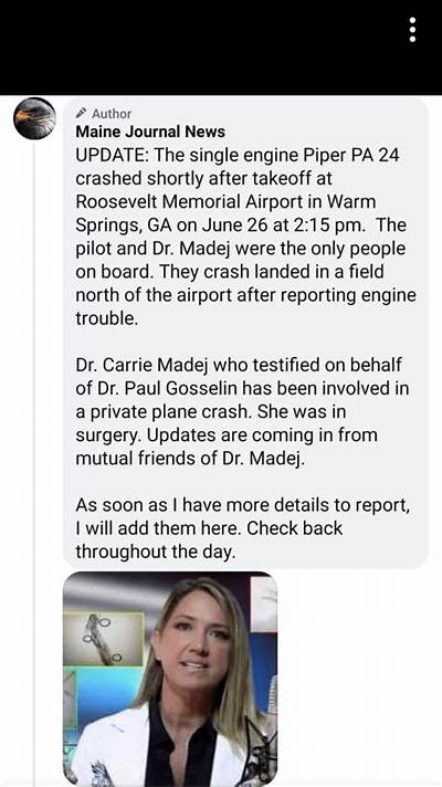 Dr Carrie Madej Plane Accident Video Viral on Twitter: Here Is What Happened