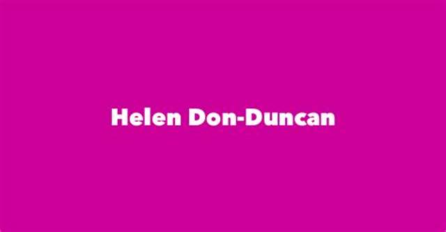 Helen Don Duncan Obituary