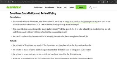 How Do I Cancel My Greenpeace Monthly Donation in India