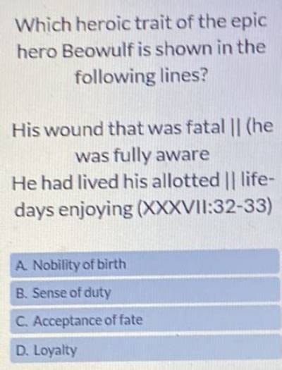 How Is Fate Shown in Beowulf