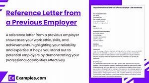 How to Ask Previous Employer for Reference Example