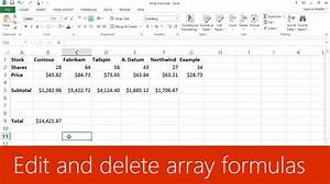 How to Delete an Array in Excel