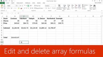 How to Delete an Array in Excel
