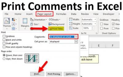 How to Print Comments in Excel