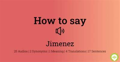 How to Pronounce Jimenez