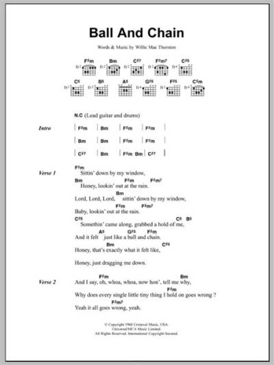 Janis Joplin’s Ball and Chain Lyrics