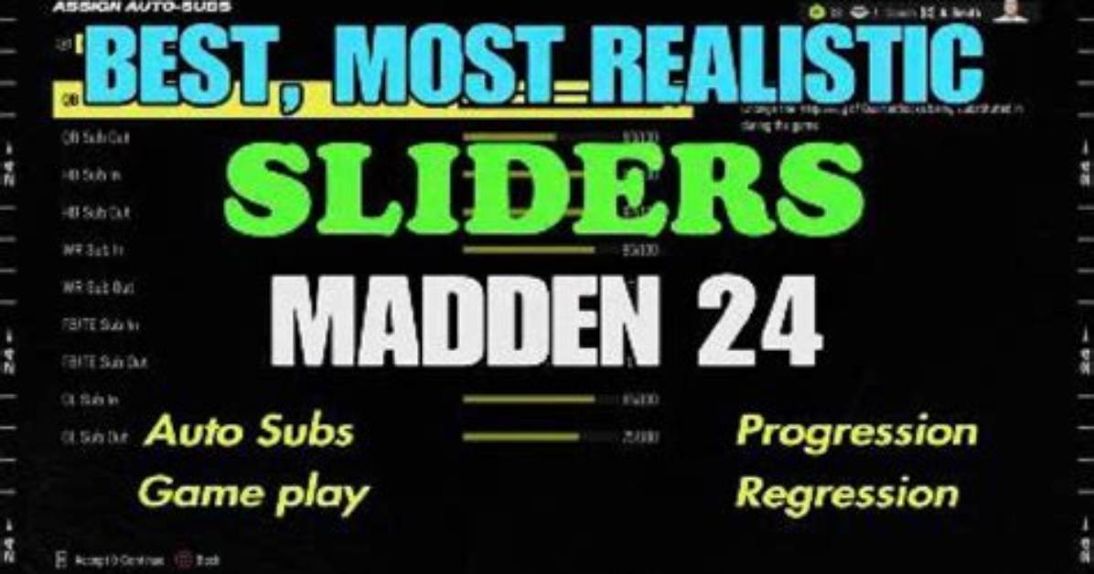 Madden 24 Auto Subs and Progression Regression Sliders
