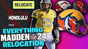 Madden 24 Relocation Uniform: Teams and Cities
