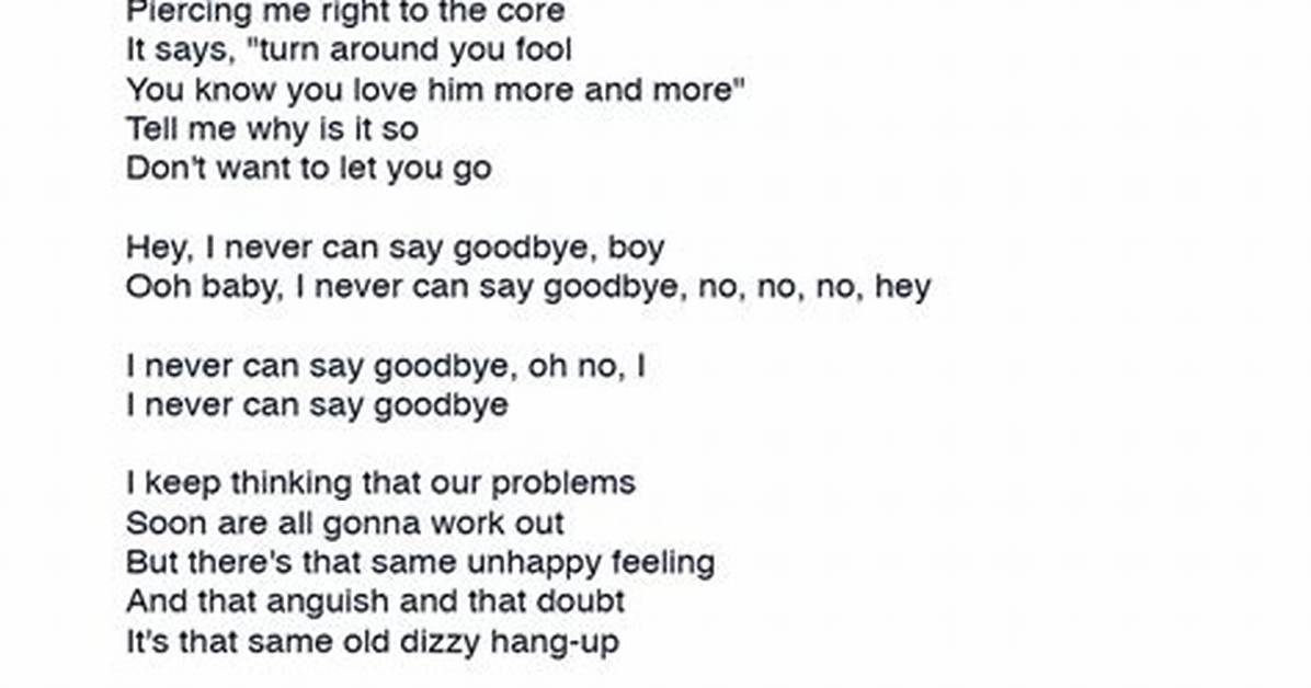 Monica’s Never Can Say Goodbye Lyrics