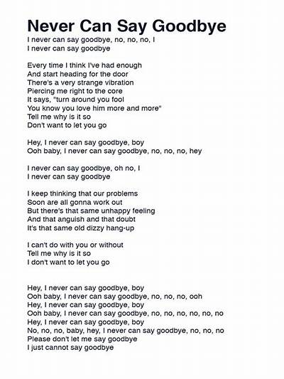 Monica’s Never Can Say Goodbye Lyrics