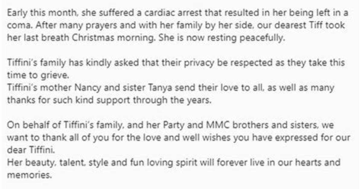 Obituary: Tiffini Talia Hale Death Cause – Mickey Mouse Club Actress Died Age 46