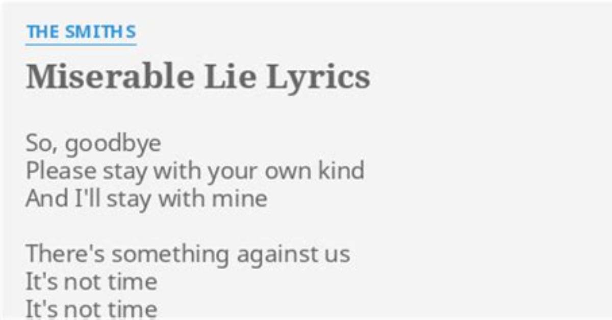 The Smiths’s Miserable Lie Lyrics