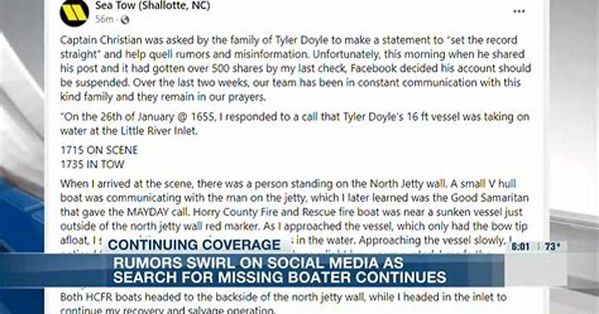 Tyler Doyle Wife Leaving Town Conspiracy Claim Surfaces as Search for Missing Duck Hunter Continues