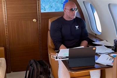 Watch: Dwayne Johnson Uses ‘The Force’ to Get Work Done on a Private Jet in Funny Video