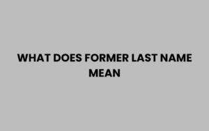 What Does Former Name Mean on Application