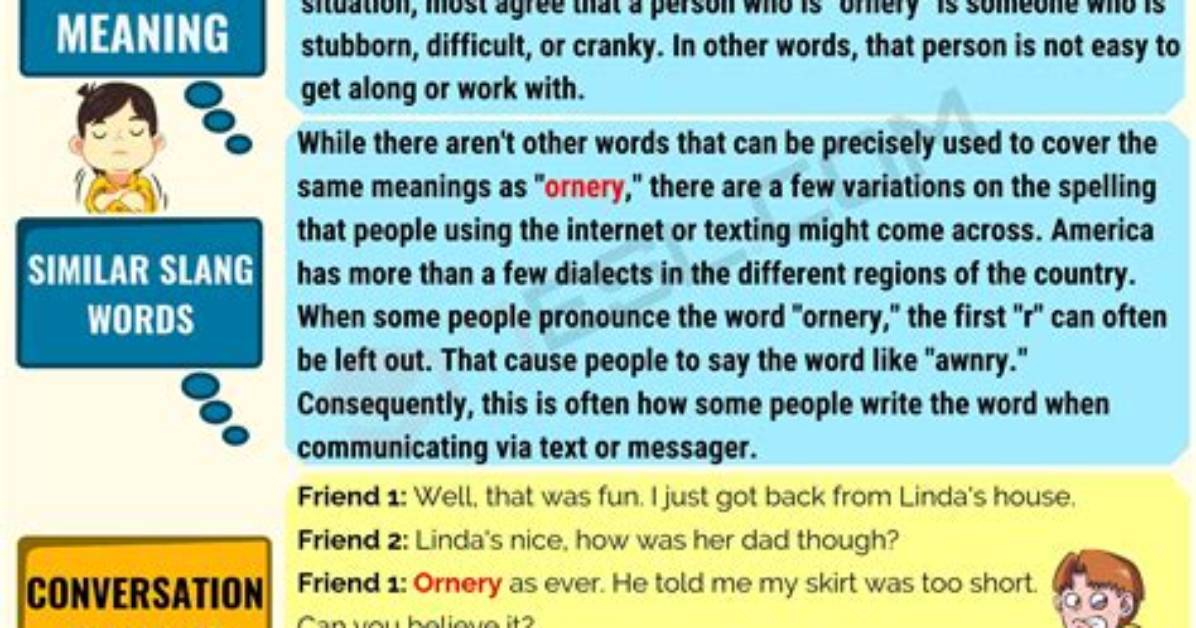 What Does Ornery Mean