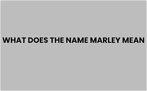 What Does the Name Marley Mean