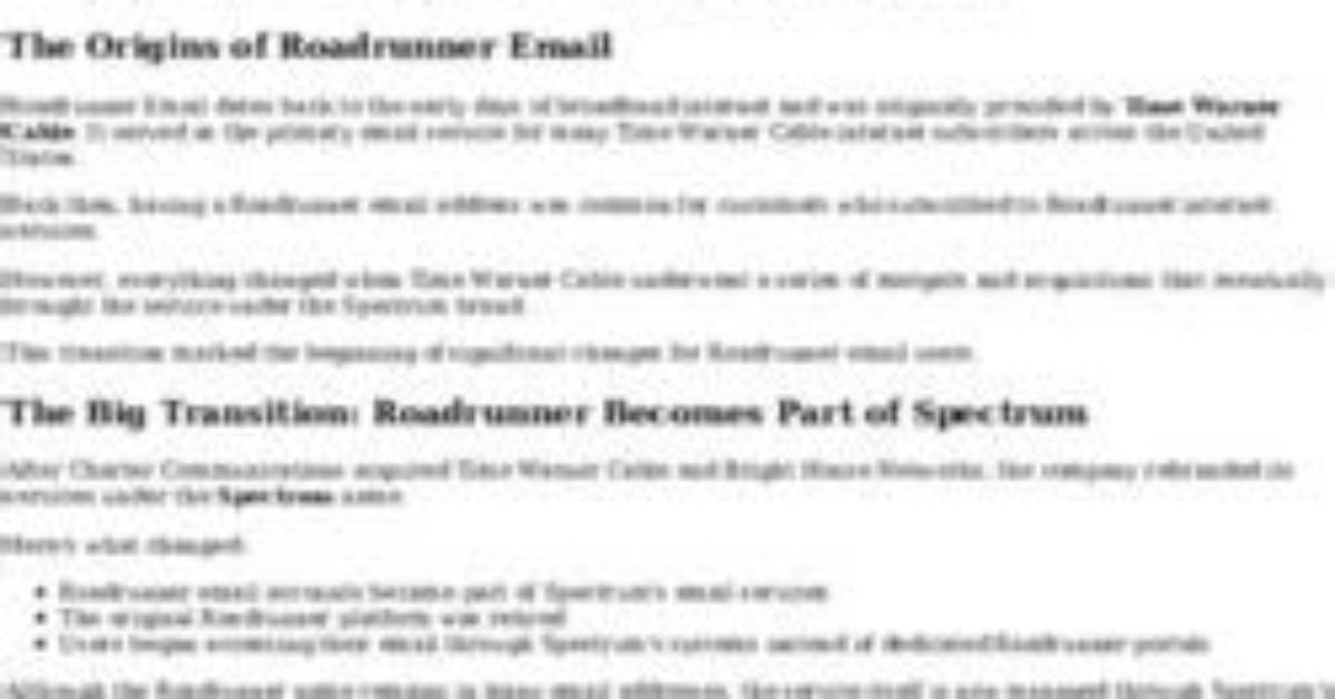 What Happened to My Roadrunner Email