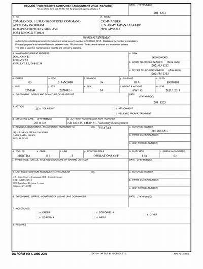 What Is a Da Form 4651