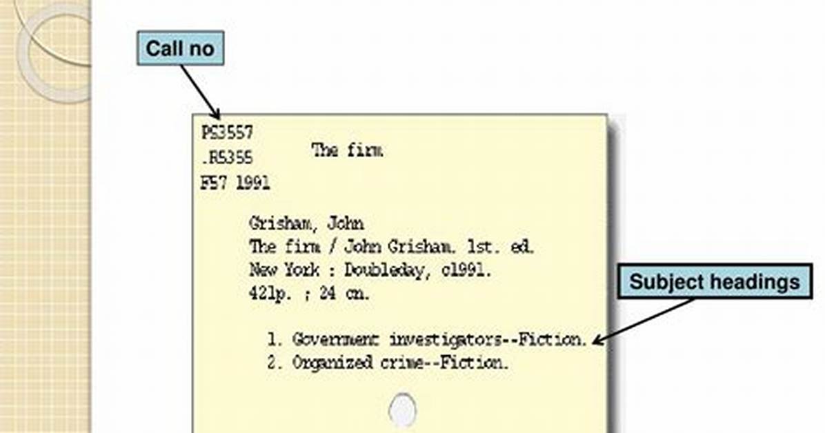 What Is Card Catalog and Example