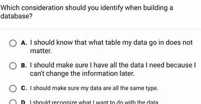 Which Consideration Should You Identify When Building a Database