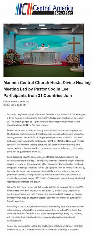 Who Is the Pastor of Manmin Central Church? Meet Jaerock Lee